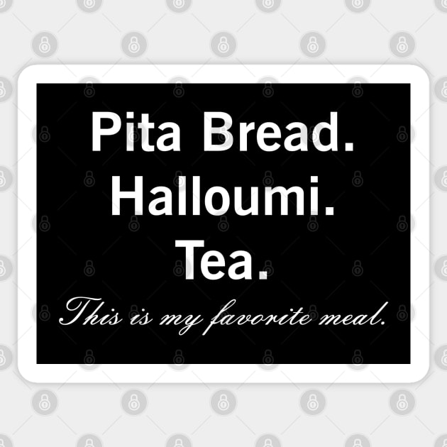 Pita Bread Halloumi Cheese Healthy Vegetarian Favorite Meal Sticker by CoolFoodiesMerch